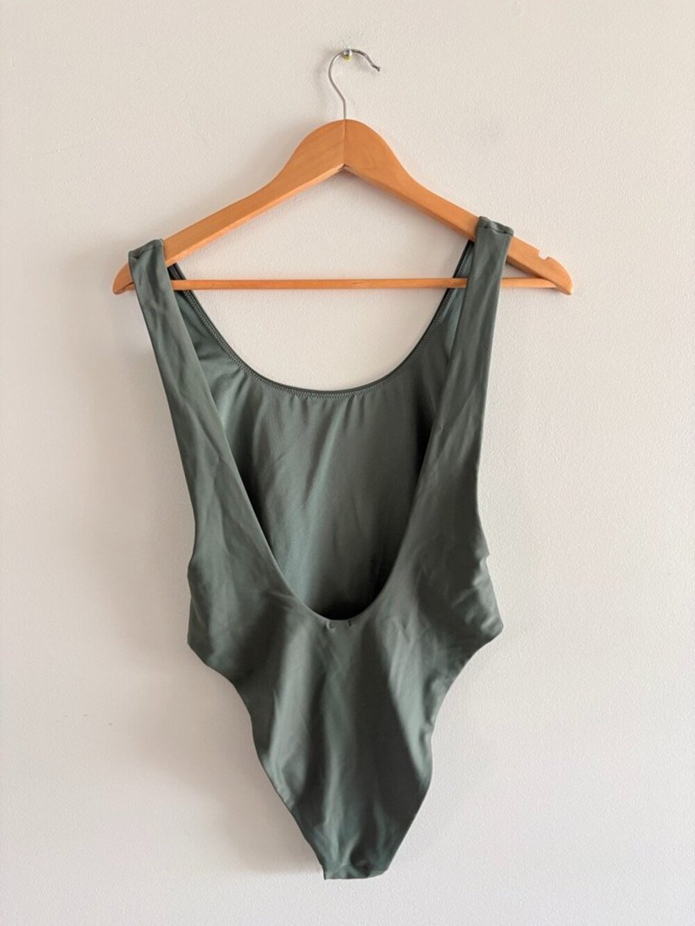 Aerie Shine Birthday Scoop Cheekiest One Piece Swimsuit Olive Green Size Medium - Picture 3 of 5